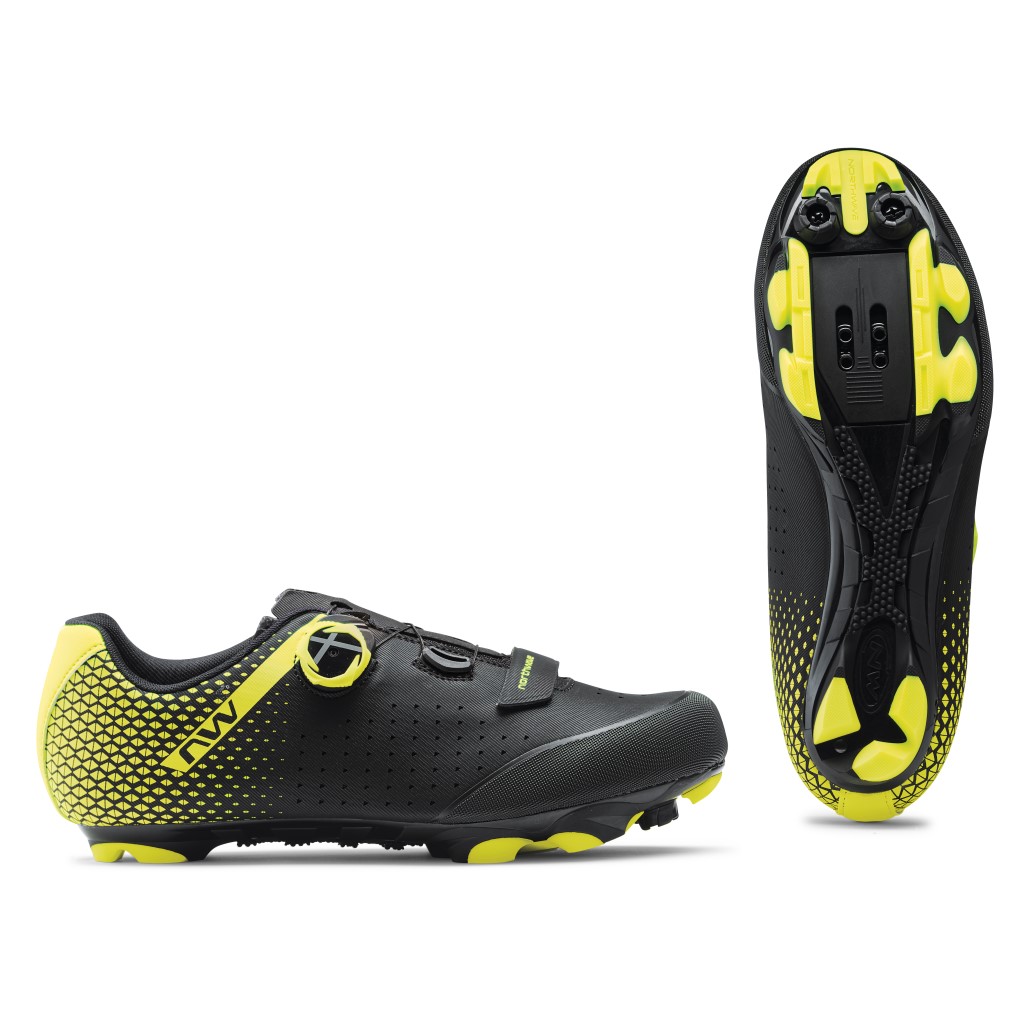 Sapatilhas Ciclismo Northwave ORIGIN PLUS 2 Preto-Amarelo Fluo