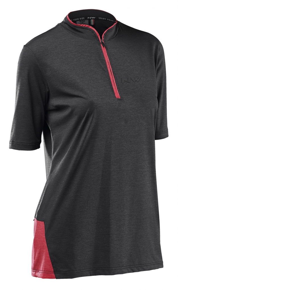 Camisola m/c TRAIL WMN 2  Cinza-Vermelho