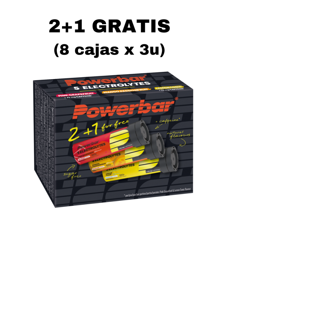 Multipack Tubo PowerBar 5 Electrolitos 8 packs de (2+1 gratis)
