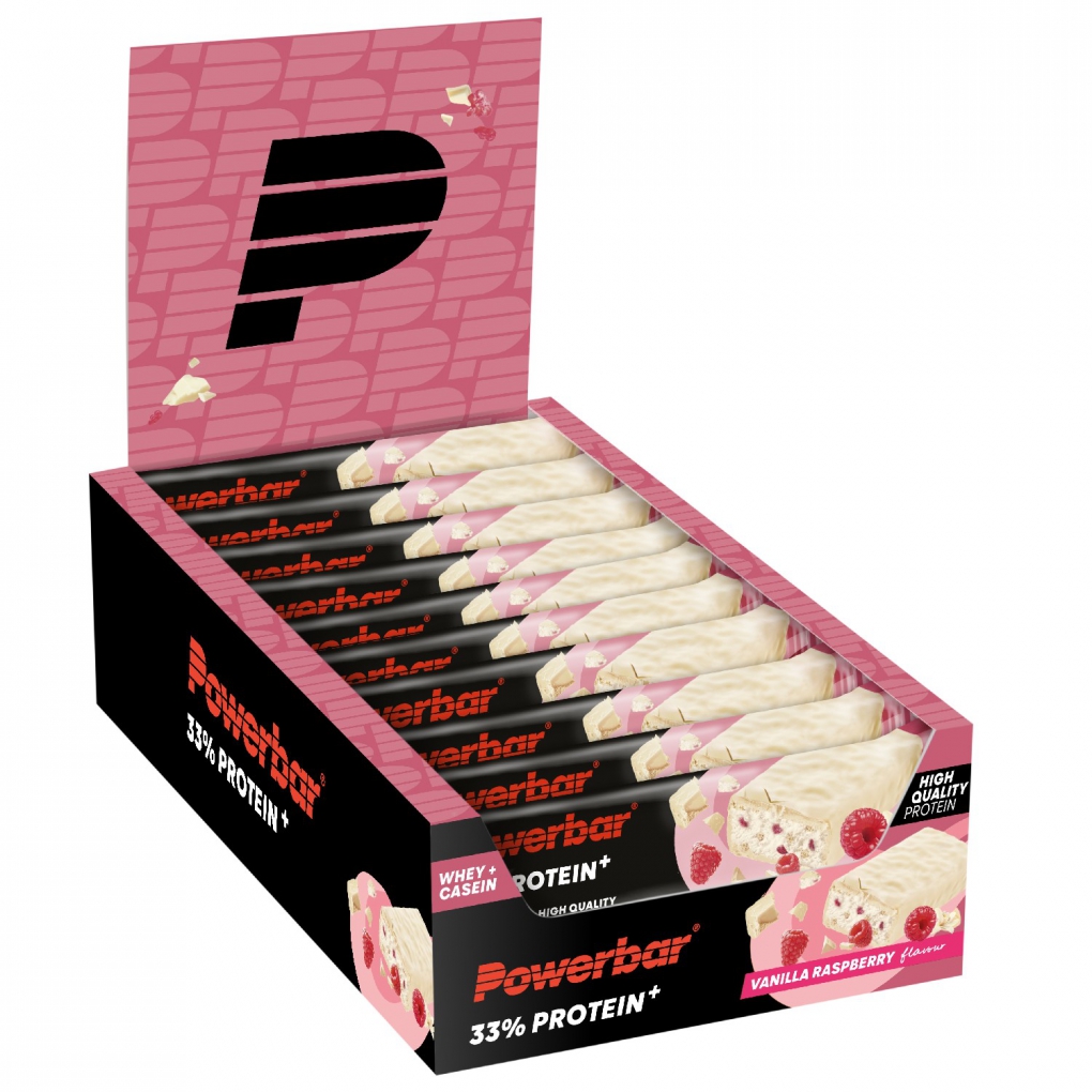BarrasPowerBar ProteinPlus 33% Baunilha Framboesa 10 unidades