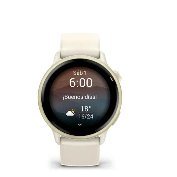 Garmin Vivoactive® 6 Oro lunar con correa hueso NEW