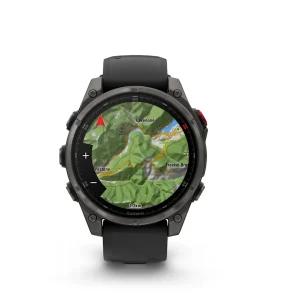 Garmin Fenix 8 Pro - 47mm Amoled Sapphire, Titanio con revestimiento de DLC con correa de silicona negra