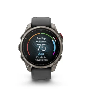 Garmin Fenix 8 Pro - 47mm Amoled Sapphire, titanio con correa de silicona en negro/gris