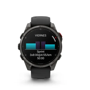 Garmin Fenix 8 Pro - 47mm Amoled Sapphire, titanio con correa de silicona en negro/gris
