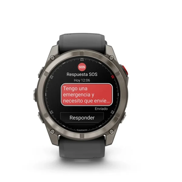 Garmin Fenix 8 Pro - 51mm Amoled Sapphire, Titanio con correa de silicona en negro/gris
