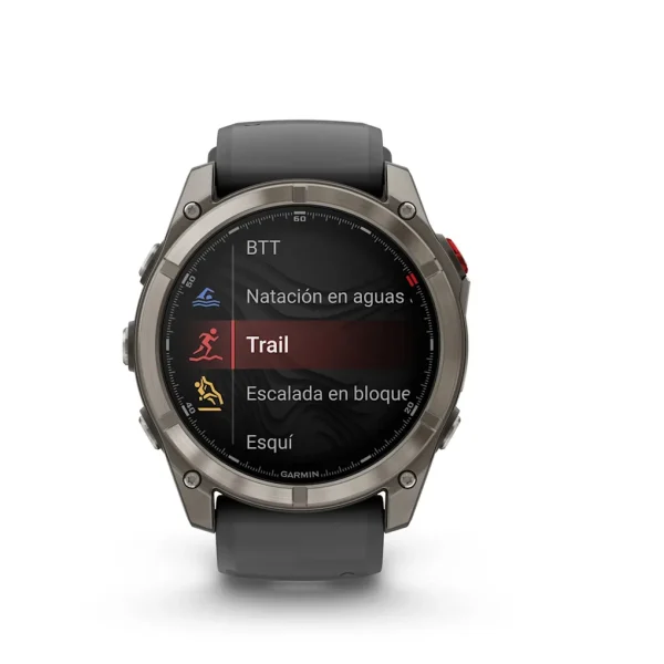Garmin Fenix 8 Pro - 51mm Amoled Sapphire, Titanio con correa de silicona en negro/gris