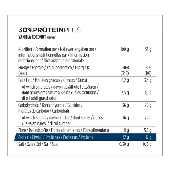 Barrita PowerBar ProteinPlus 30% Vainilla Coco 15 unidades