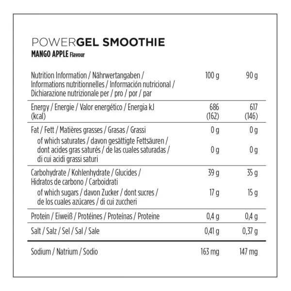 PowerBar PowerGel Smoothies Mango Manzana 16 unidades