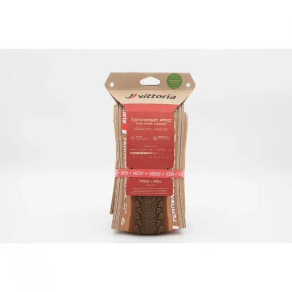 Cubierta Gravel vittoria TERRENO PRO T30 Fine Loose 700X40 TLR Hookless Natural-Brown