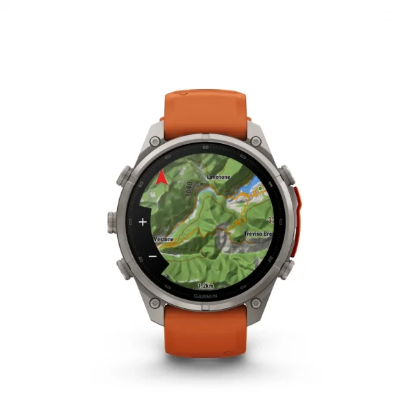 Garmin Fenix 9 Pro – inReach, 47mm Amoled Titanio correa silicona naranja/naranja claro