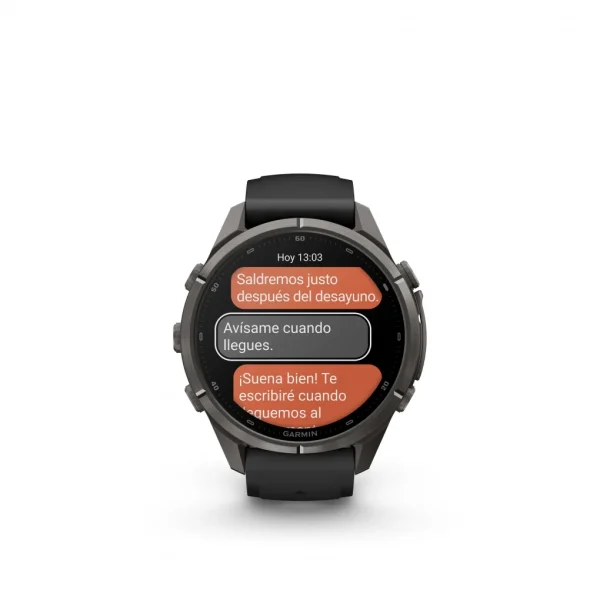 Garmin Fenix 9 Pro – inReach, 43mm Amoled Titanio revesti. de DLC gris carbon correa silicona negro