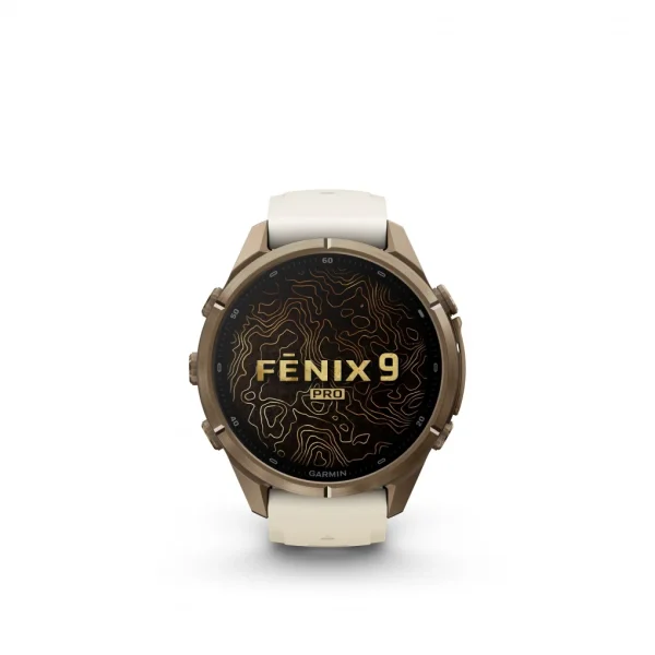 Garmin Fenix 9 Pro – inReach, 43mm Amoled Titanio correa silicona beige/gris