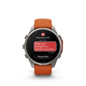 Garmin Fenix 9 Pro – inReach, 47mm Amoled Titanio correa silicona naranja/naranja claro