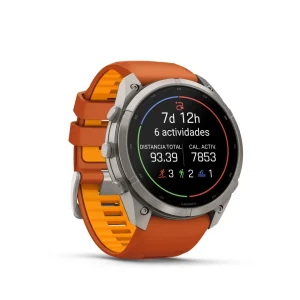 Garmiin Fenix 9 Pro – inReach, 51mm Amoled Titanio correa silicona naranja/naranja claro