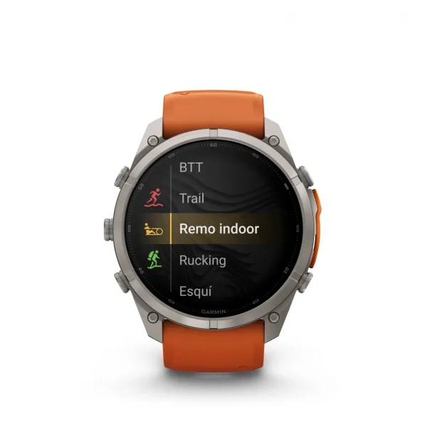 Garmiin Fenix 9 Pro – inReach, 51mm Amoled Titanio correa silicona naranja/naranja claro