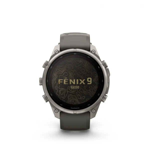 Fenix 9 Pro – inReach, Solar, 47mm Titanio correa silicona gris
