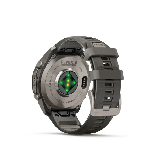 Fenix 9 Pro – inReach, Solar, 47mm Titanio correa silicona gris