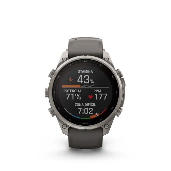 Fenix 9 Pro – inReach, Solar, 47mm Titanio correa silicona gris