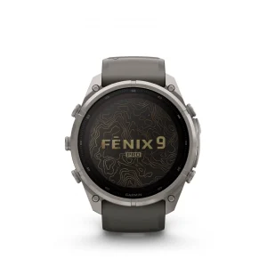Fenix 9 Pro – inReach, Solar, 51mm Titanio correa silicona gris